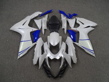 Bianco Perla & Blu Scuro 2011-2024 Suzuki GSXR 600-750 Carene Moto