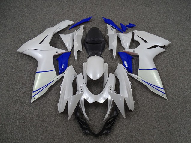 Bianco Perla & Blu Scuro 2011-2024 Suzuki GSXR 600-750 Carene Moto Bianco Perla & Blu Scuro 2011-2024 Suzuki GSXR 600-750 Carene Moto