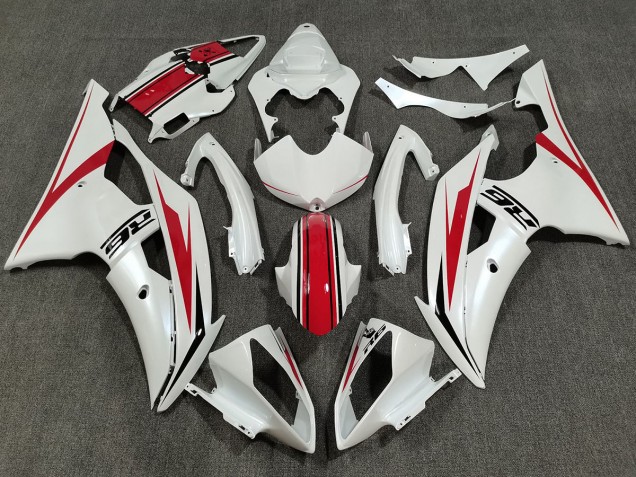 Bianco Perla & Rosso Lucido 2008-2016 Yamaha R6 Carene Moto Bianco Perla & Rosso Lucido 2008-2016 Yamaha R6 Carene Moto