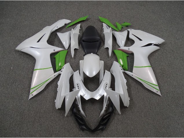 Bianco Perla & Verde 2011-2024 Suzuki GSXR 600-750 Carene Moto Bianco Perla & Verde 2011-2024 Suzuki GSXR 600-750 Carene Moto