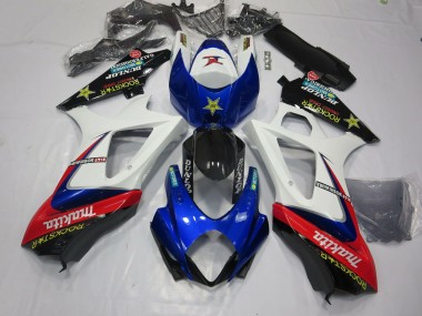 Bianco Rockstar 2007-2008 Suzuki GSXR 1000 Carene Moto