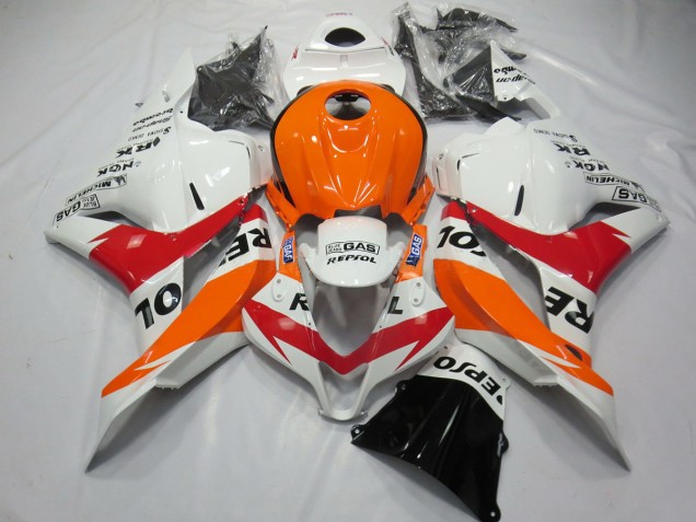 Bianco Rosso & Arancione Repsol 2009-2012 Honda CBR600RR Carene Moto Bianco Rosso & Arancione Repsol 2009-2012 Honda CBR600RR Carene Moto