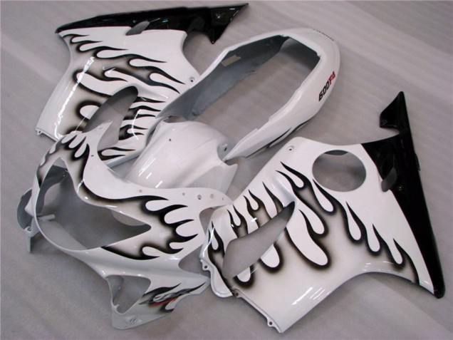 Blanc Et Noir Flamme 1999-2000 Honda CBR600 F4 Carene Moto Blanc Et Noir Flamme 1999-2000 Honda CBR600 F4 Carene Moto