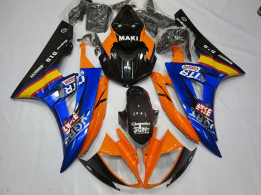 Blu Arancione 2006-2007 Yamaha R6 Carene Moto