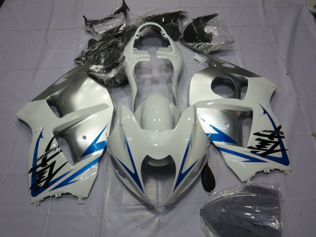 Blu Bianco & Argento 1997-2007 Suzuki GSXR 1300 Carene Moto