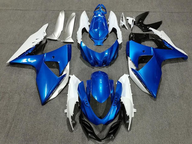 Blu Bianco & Argento 2009-2016 Suzuki GSXR 1000 Carene Moto Blu Bianco & Argento 2009-2016 Suzuki GSXR 1000 Carene Moto