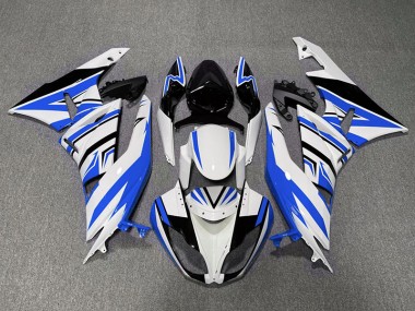 Blu Bianco & Nero Zag 2009-2012 Kawasaki ZX6R Carene Moto