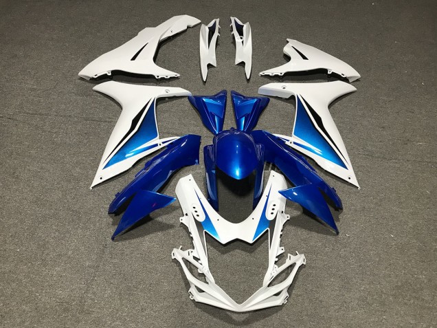 Blu Bianco Personalizzato 2011-2024 Suzuki GSXR 600-750 Carene Moto Blu Bianco Personalizzato 2011-2024 Suzuki GSXR 600-750 Carene Moto