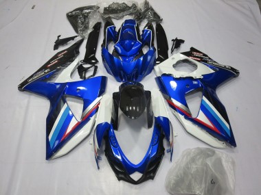 Blu Bianco & Rosso 2008-2010 Suzuki GSXR 600-750 Carene Moto