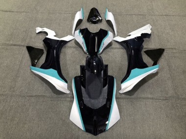 Blu Cielo In Bianco & Nero 2015-2019 Yamaha R1 Carene Moto