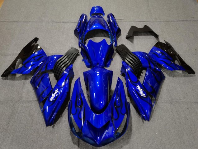 Blu Lucido 2006-2011 Kawasaki ZX14R Carene Moto