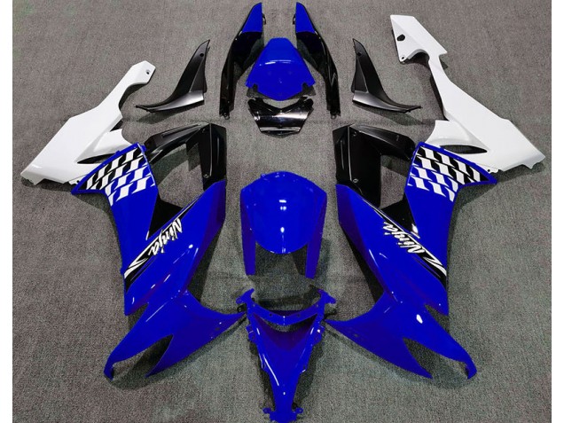 Blu Lucido & Bianco 2008-2010 Kawasaki ZX10R Carene Moto Blu Lucido & Bianco 2008-2010 Kawasaki ZX10R Carene Moto