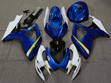 Blu Lucido Bianco & Giallo 2006-2007 Suzuki GSXR 600-750 Carene Moto