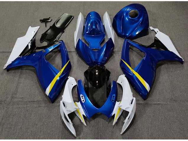 Blu Lucido Bianco & Giallo 2006-2007 Suzuki GSXR 600-750 Carene Moto Blu Lucido Bianco & Giallo 2006-2007 Suzuki GSXR 600-750 Carene Moto