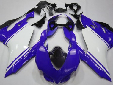 Blu Lucido Bianco & Nero 2011-2014 Ducati 1199 Carene Moto