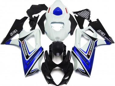 Blu Lucido Con Stile OEM Bianco & Nero 2007-2008 Suzuki GSXR 1000 Carene Moto