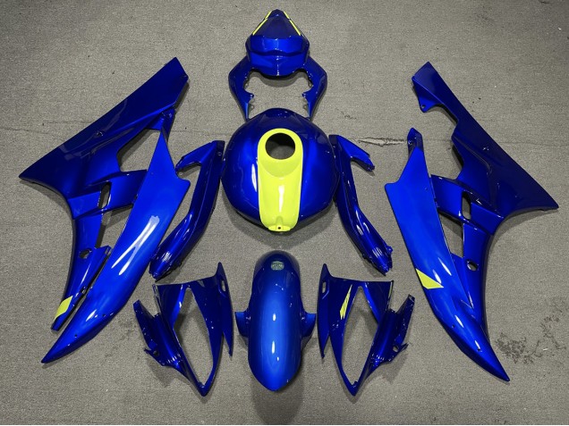 Blu Lucido & Giallo Ad Alta Visibilità 2006-2007 Yamaha R6 Carene Moto Blu Lucido & Giallo Ad Alta Visibilità 2006-2007 Yamaha R6 Carene Moto