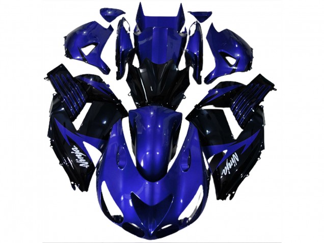 Blu Lucido & Nero 2006-2011 Kawasaki ZX14R Carene Moto Blu Lucido & Nero 2006-2011 Kawasaki ZX14R Carene Moto
