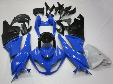 Blu Lucido & Nero 2009-2012 Kawasaki ZX6R Carene Moto