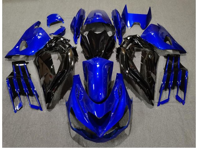 Blu Lucido & Nero 2012-2021 Kawasaki ZX14R Carene Moto Blu Lucido & Nero 2012-2021 Kawasaki ZX14R Carene Moto