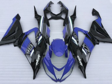 Blu Lucido & Nero 2013-2018 Kawasaki ZX6R Carene Moto
