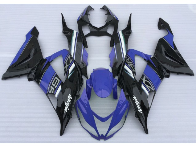 Blu Lucido & Nero 2013-2018 Kawasaki ZX6R Carene Moto Blu Lucido & Nero 2013-2018 Kawasaki ZX6R Carene Moto