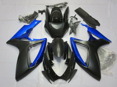 Blu Lucido & Nero Opaco 2006-2007 Suzuki GSXR 600-750 Carene Moto