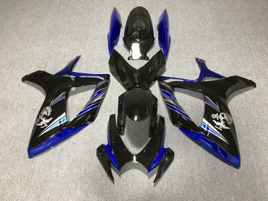 Blu Lucido & Nero Personalizzato 2006-2007 Suzuki GSXR 600-750 Carene Moto