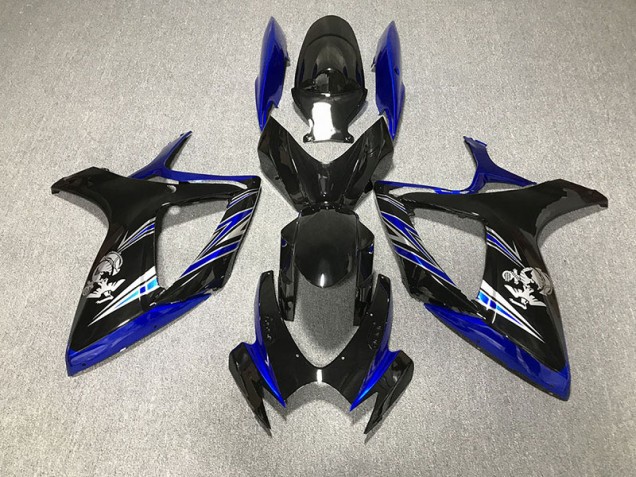 Blu Lucido & Nero Personalizzato 2006-2007 Suzuki GSXR 600-750 Carene Moto Blu Lucido & Nero Personalizzato 2006-2007 Suzuki GSXR 600-750 Carene Moto