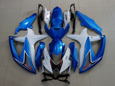 Blu Metallizzato & Bianco 2008-2010 Suzuki GSXR 600-750 Carene Moto
