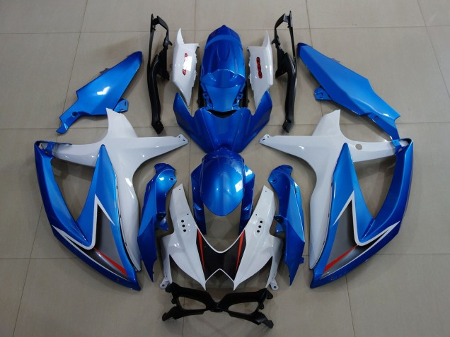 Blu Metallizzato & Bianco 2008-2010 Suzuki GSXR 600-750 Carene Moto Blu Metallizzato & Bianco 2008-2010 Suzuki GSXR 600-750 Carene Moto