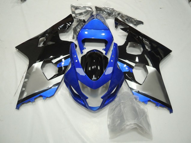 Blu Nero & Argento 2004-2005 Suzuki GSXR 600-750 Carene Moto Blu Nero & Argento 2004-2005 Suzuki GSXR 600-750 Carene Moto
