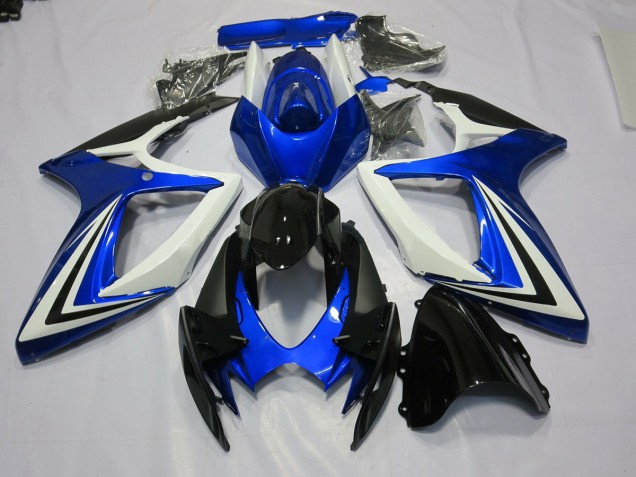 Blu Nero & Bianco 2006-2007 Suzuki GSXR 600-750 Carene Moto Blu Nero & Bianco 2006-2007 Suzuki GSXR 600-750 Carene Moto