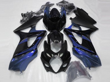 Blu & Nero Lucido 2007-2008 Suzuki GSXR 1000 Carene Moto