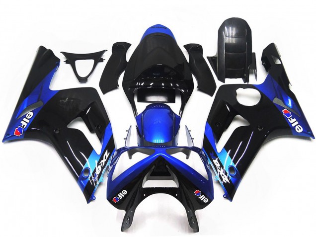 Blu & Nero Lucido Elf 2003-2004 Kawasaki ZX6R Carene Moto Blu & Nero Lucido Elf 2003-2004 Kawasaki ZX6R Carene Moto