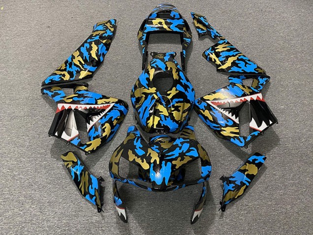 Blu & Oro Camo 2003-2004 Honda CBR600RR Carene Moto Blu & Oro Camo 2003-2004 Honda CBR600RR Carene Moto