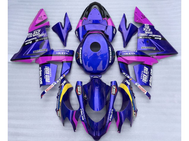 Blu & Rosa Trickstar 2004-2005 Kawasaki ZX10R Carene Moto Blu & Rosa Trickstar 2004-2005 Kawasaki ZX10R Carene Moto