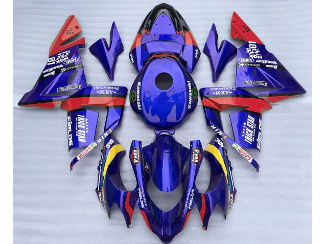 Blu & Rosso Trickstar 2004-2005 Kawasaki ZX10R Carene Moto Blu & Rosso Trickstar 2004-2005 Kawasaki ZX10R Carene Moto