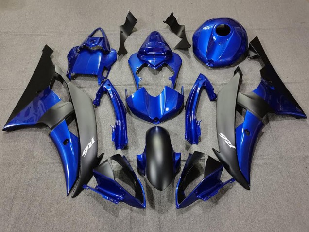 Blu Scuro & Nero Opaco 2008-2016 Yamaha R6 Carene Moto Blu Scuro & Nero Opaco 2008-2016 Yamaha R6 Carene Moto