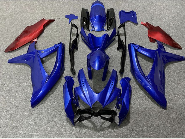 Blu Scuro & Rosso 2008-2010 Suzuki GSXR 600-750 Carene Moto