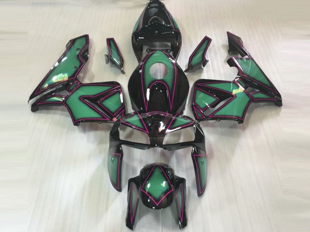 Contorno Verde Smeraldo & Rosa 2005-2006 Honda CBR600RR Carene Moto Contorno Verde Smeraldo & Rosa 2005-2006 Honda CBR600RR Carene Moto