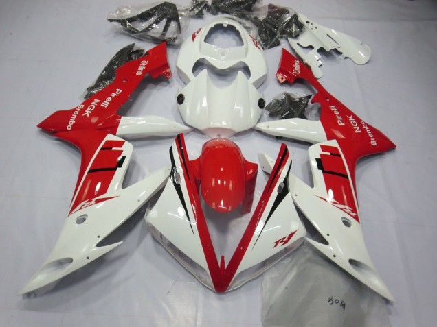 Design Bianco & Rosso 2004-2006 Yamaha R1 Carene Moto Design Bianco & Rosso 2004-2006 Yamaha R1 Carene Moto