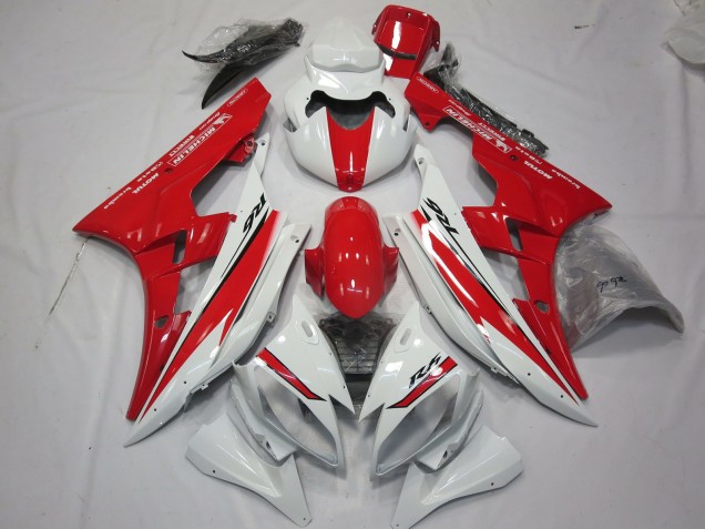 Design In Stile Bianco Rosso 2006-2007 Yamaha R6 Carene Moto Design In Stile Bianco Rosso 2006-2007 Yamaha R6 Carene Moto