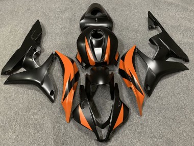 Design Nero Opaco & Arancione 2007-2008 Honda CBR600RR Carene Moto