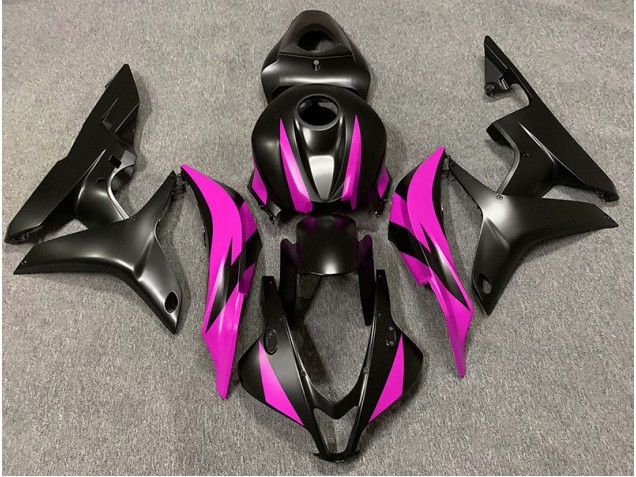 Design Nero Opaco & Rosa 2007-2008 Honda CBR600RR Carene Moto Design Nero Opaco & Rosa 2007-2008 Honda CBR600RR Carene Moto