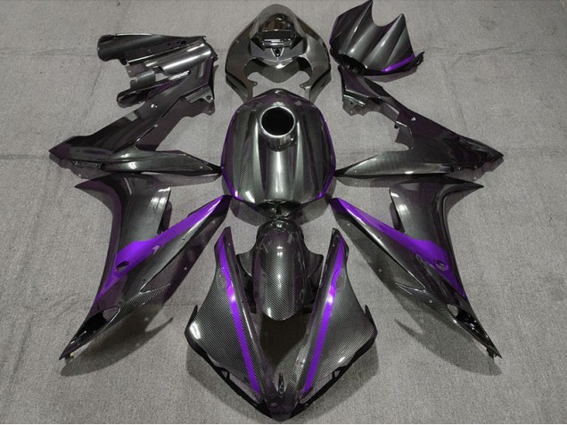 Fibra Di Carbonio Stile W Viola 2004-2006 Yamaha R1 Carene Moto Fibra Di Carbonio Stile W Viola 2004-2006 Yamaha R1 Carene Moto