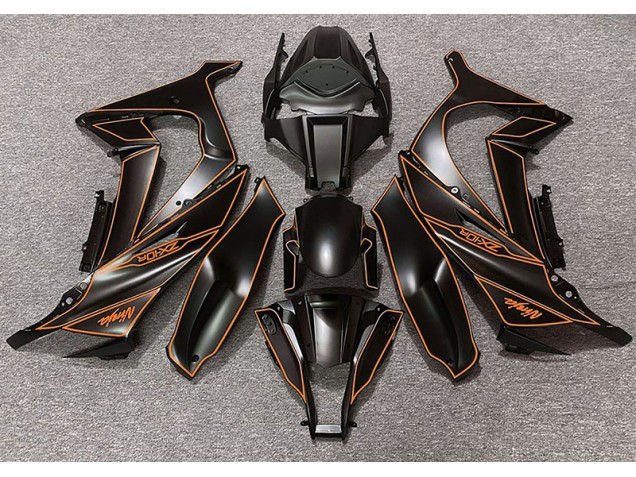 Fodera Nera Opaca & Arancione 2011-2015 Kawasaki ZX10R Carene Moto Fodera Nera Opaca & Arancione 2011-2015 Kawasaki ZX10R Carene Moto