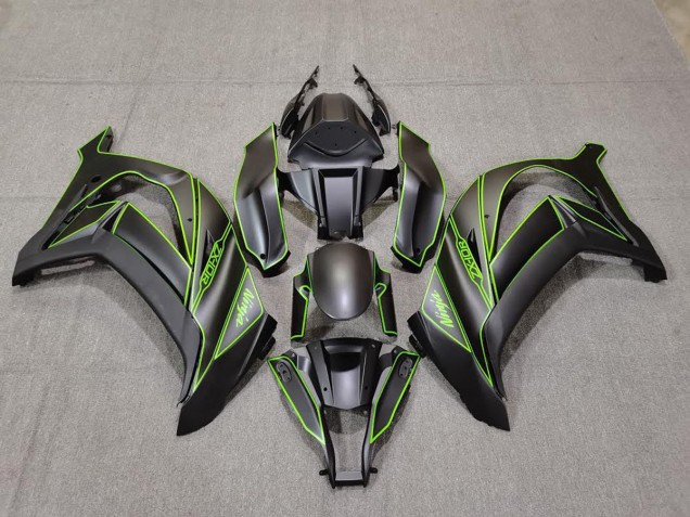 Fodera Nera Opaca & Verde 2011-2015 Kawasaki ZX10R Carene Moto Fodera Nera Opaca & Verde 2011-2015 Kawasaki ZX10R Carene Moto