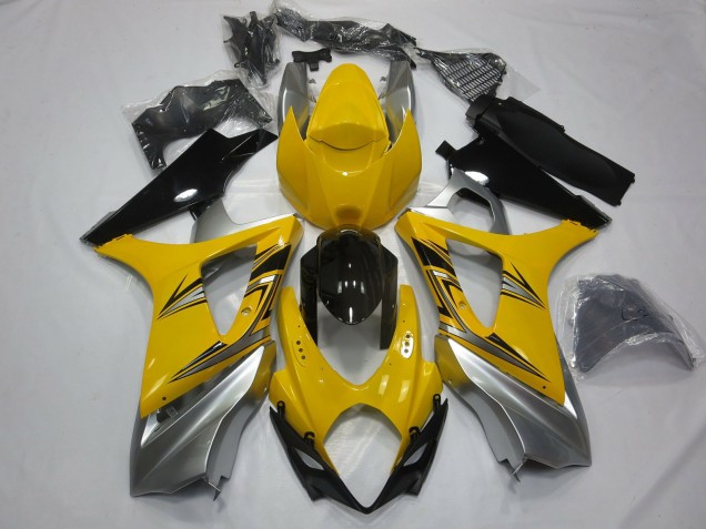 Giallo Argento 2007-2008 Suzuki GSXR 1000 Carene Moto