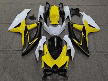 Giallo Lucido & Bianco 2008-2010 Suzuki GSXR 600-750 Carene Moto